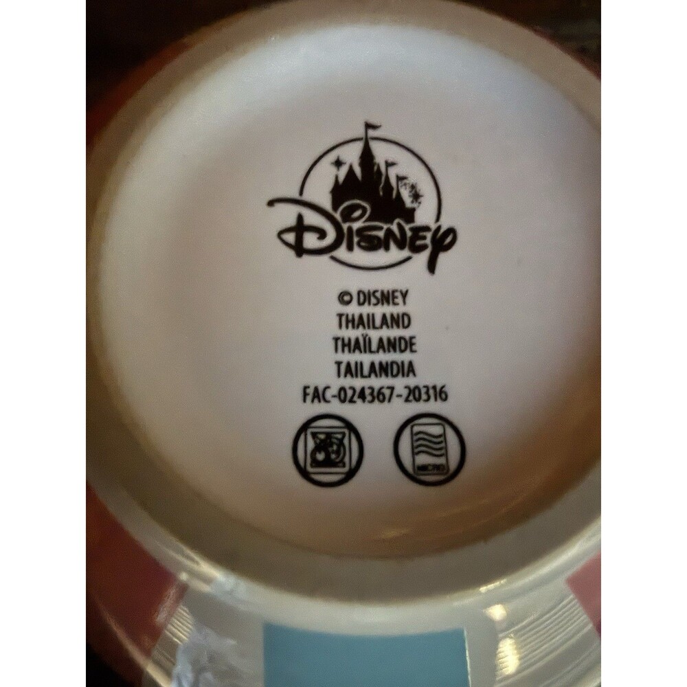 Disney Parks Ceramic Small Bowl Dumbo White Rabbit Mickey Circus Pastel Striped - Picture 6 of 6